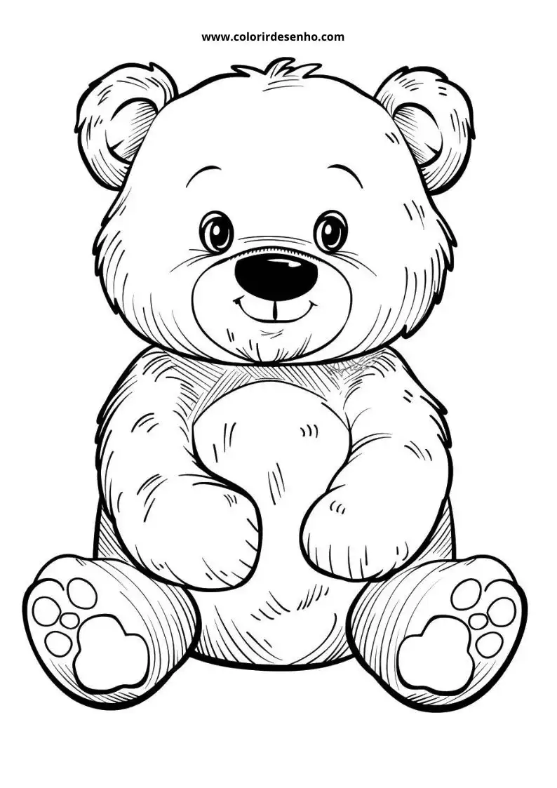 bear sitting upright with heart shaped feet on a black and white