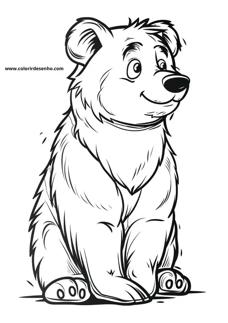 bear sitting upright with large ears and a friendly smile black nose visible