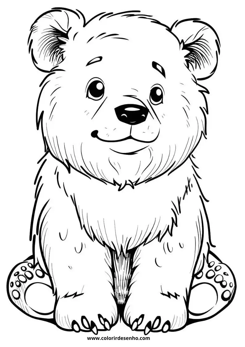 bear sitting upright with large ears and black nose cute face expression small paws