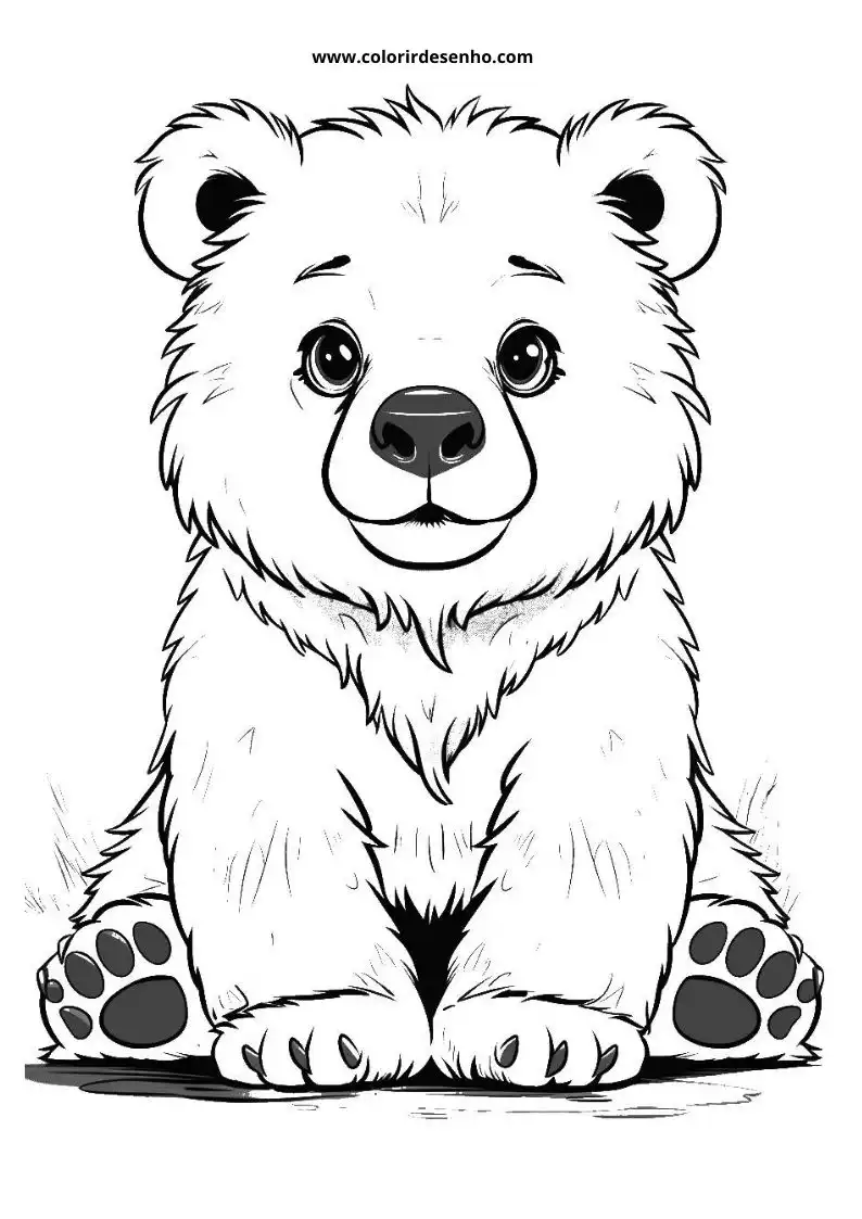 bear sitting upright with large paws and soft fur