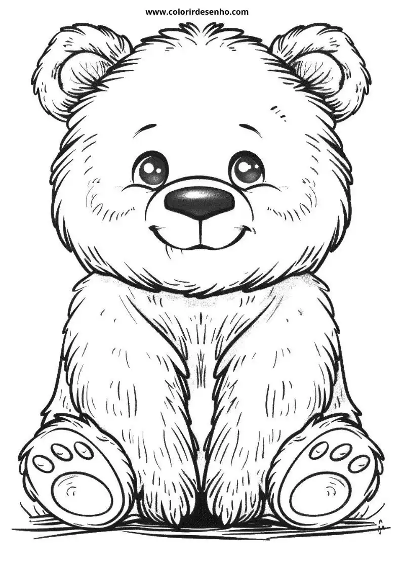 bear sitting upright with soft fur and large expressive eyes