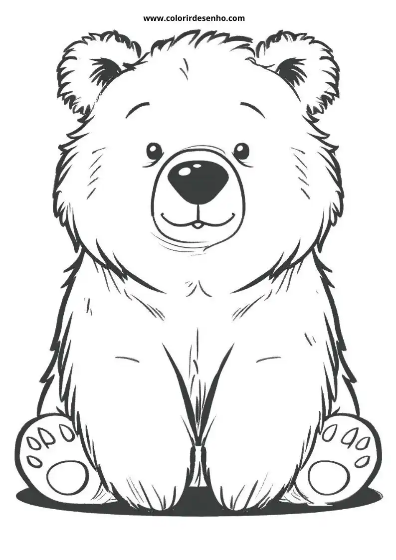 bear sitting upright with soft fur and small black eyes smiling gently