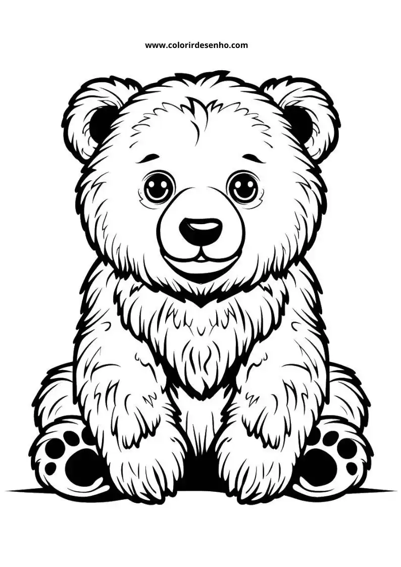 bear sitting upright with soft fur texture around its face