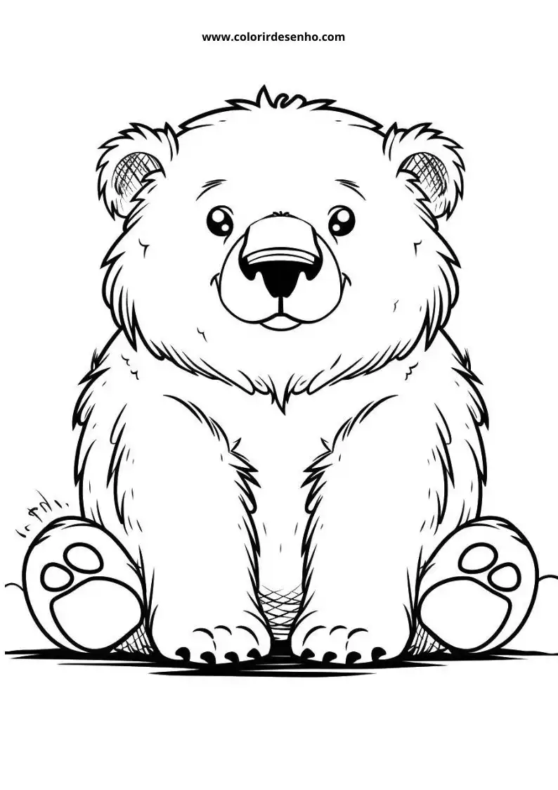 bear sitting upright with soft fur texture large paws and cute eyes set against