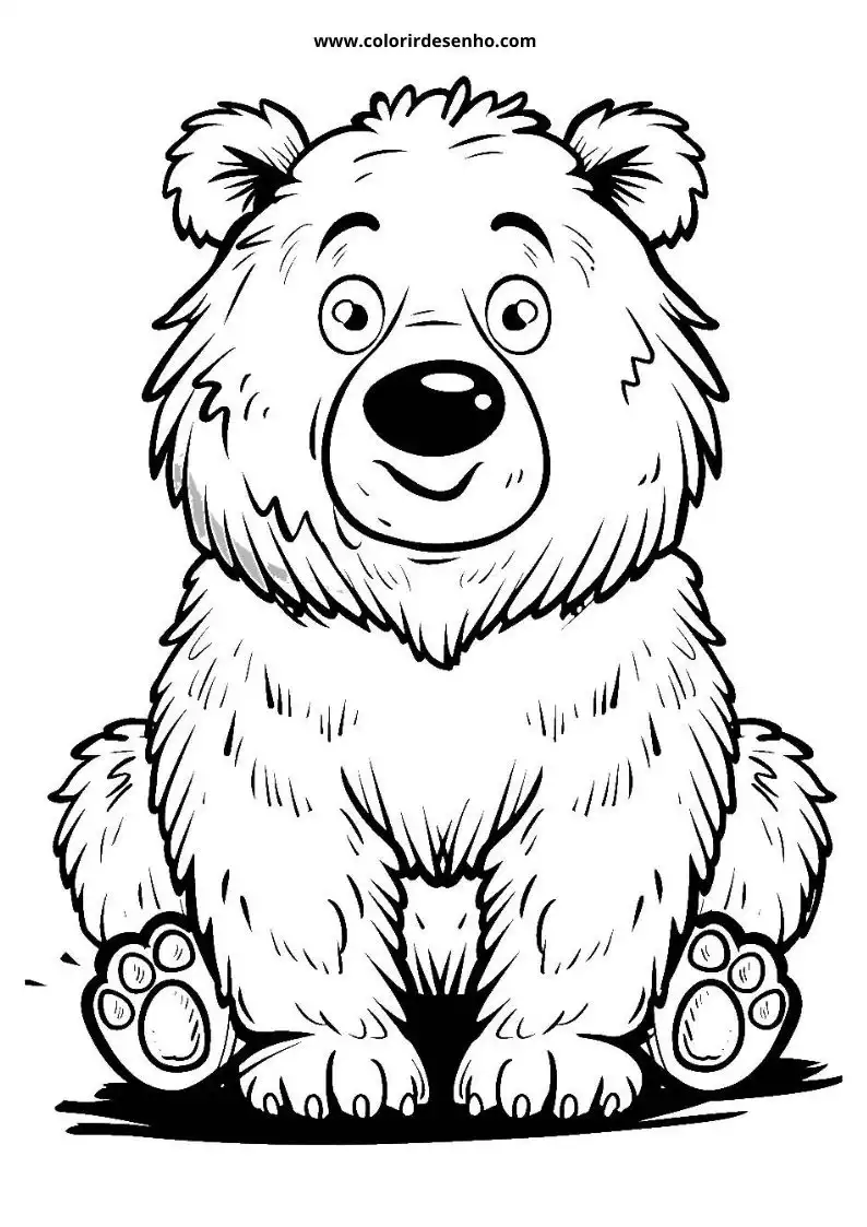 bear sitting upright with wide eyes and a big smile on its face furry