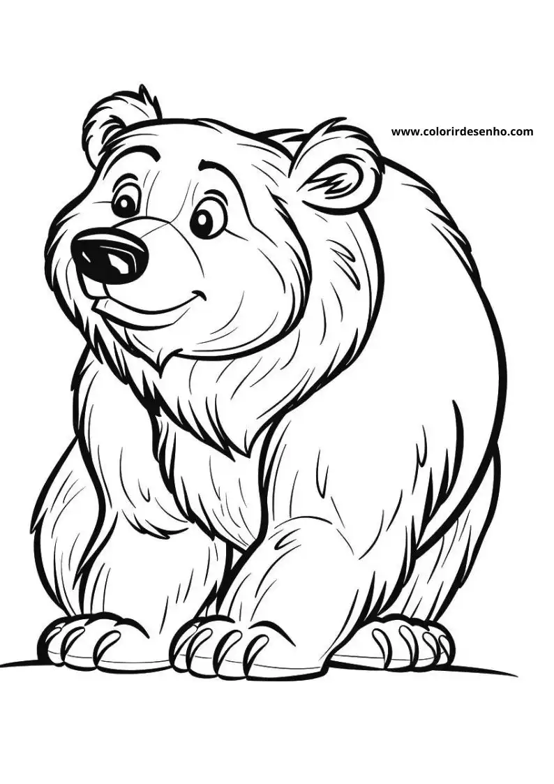 bear sitting upright with wide eyes and open mouth showing teeth