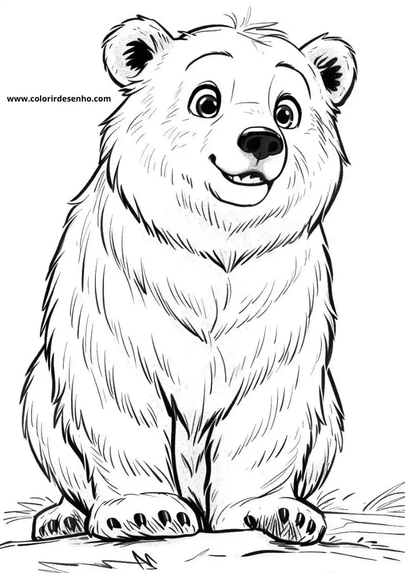 bear sitting with a happy expression on its face and fluffy fur set against