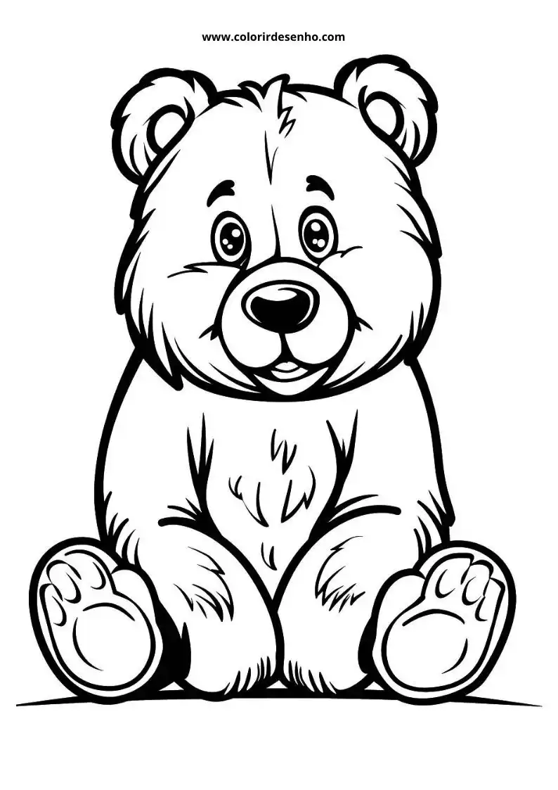 bear sitting with large round ears and a black nose