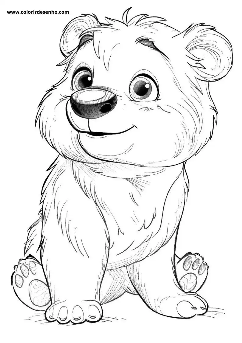 bear smiling and looking up
