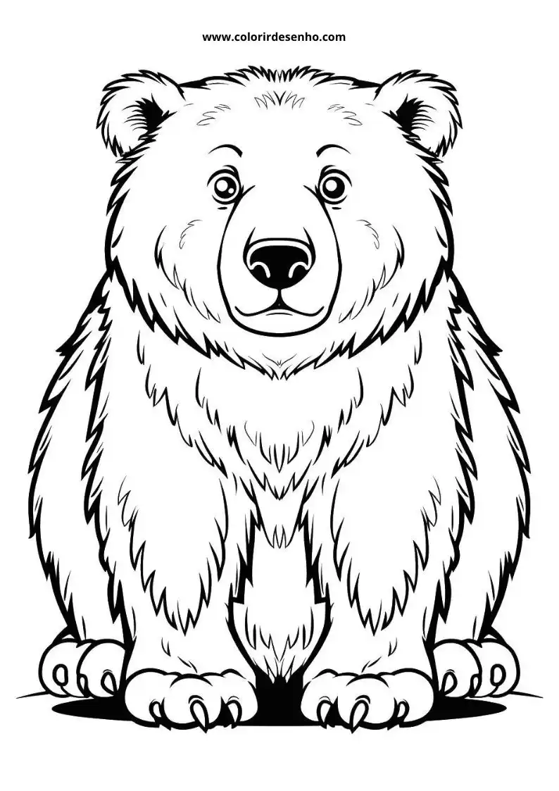bear standing alert with wide eyes and soft fur texture visible