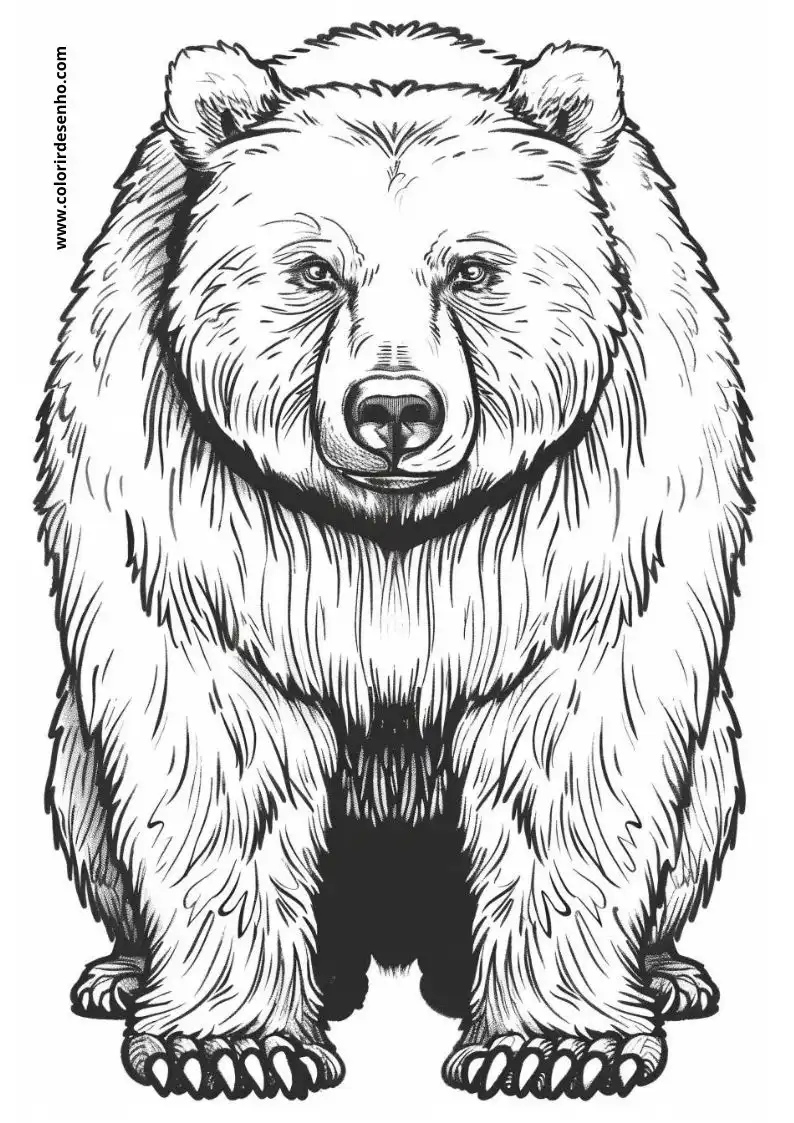 bear standing upright fur detailed face expression visible