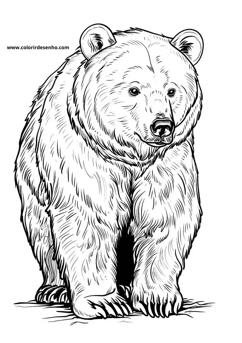 bear standing upright mouth open fur detailed background plain