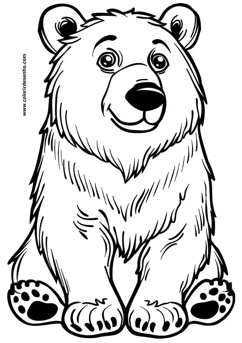 bear standing upright smiling paws visible clear eyes and nose