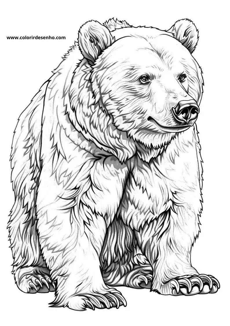 bear standing upright with mouth open showing teeth