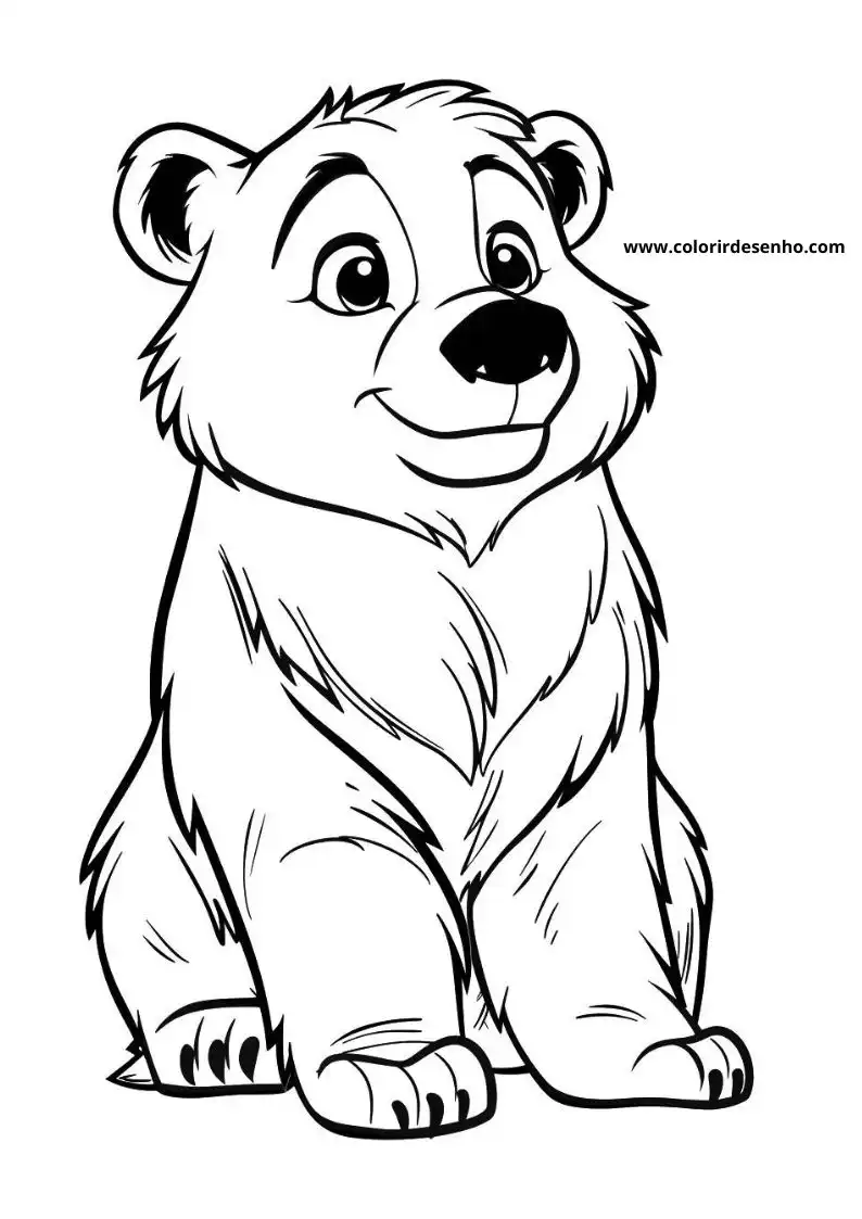 bear with big eyes and a friendly smile sitting upright on its hind legs