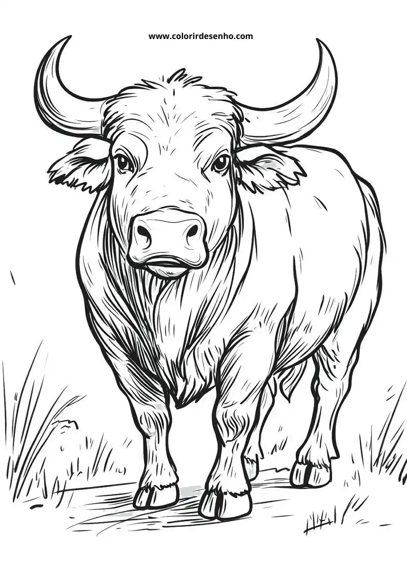 big bull standing in grass with large ears and short horns