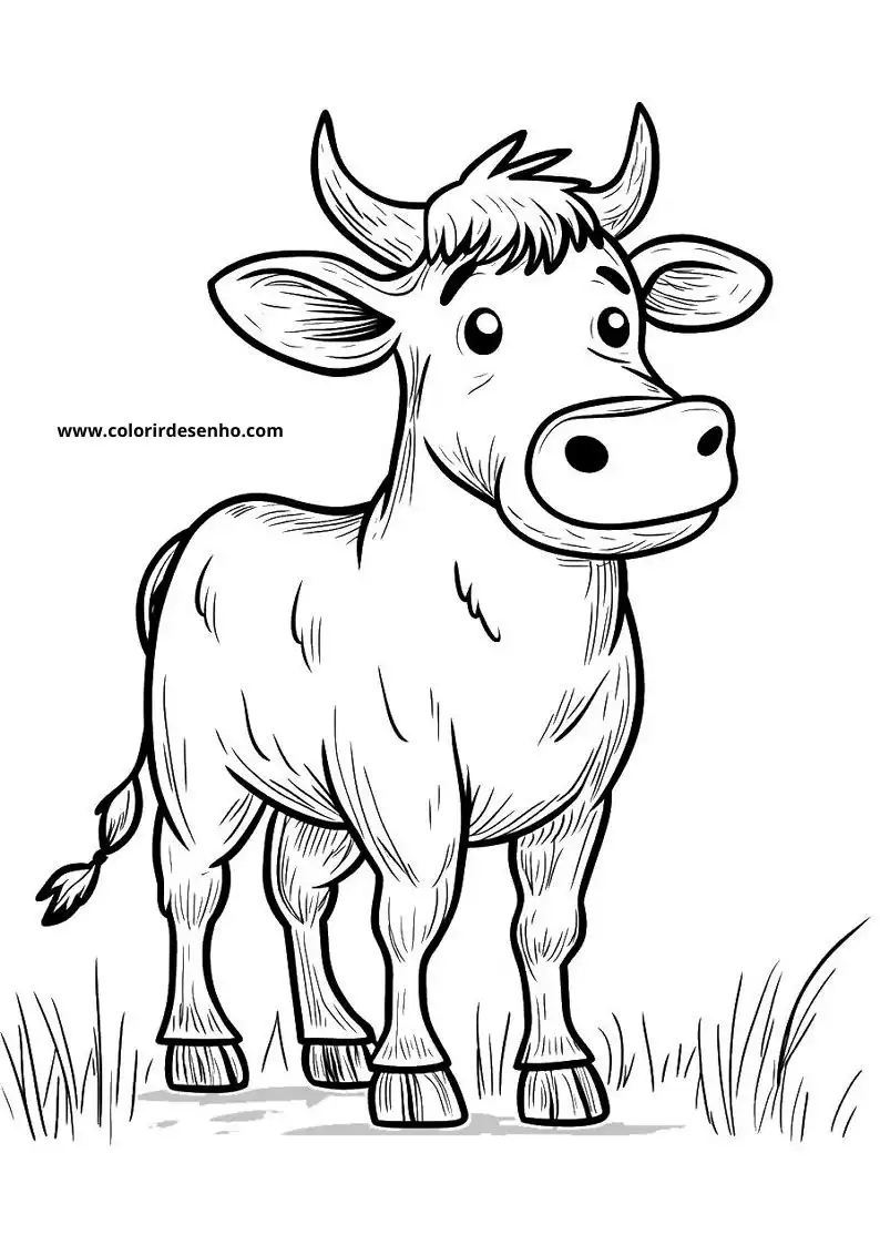 bull cow standing in field wearing collar and tail
