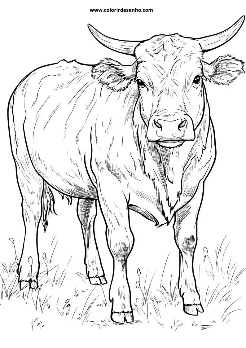 bull standing in grass wearing no accessories small patch of grass visible around