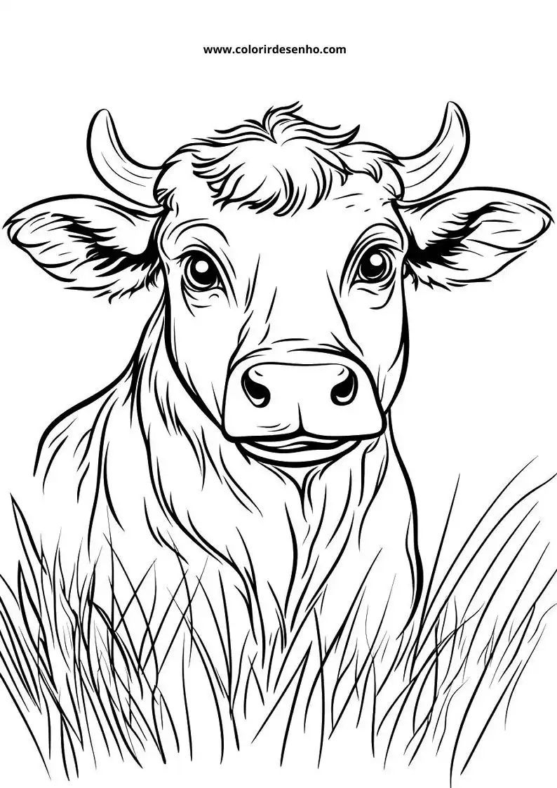 bull standing in tall grasses