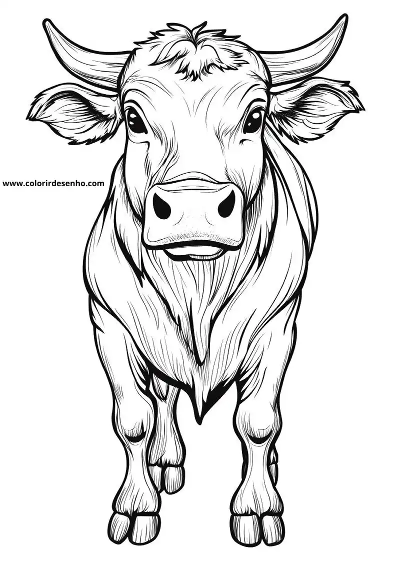 bull standing in with large horns and thick coat