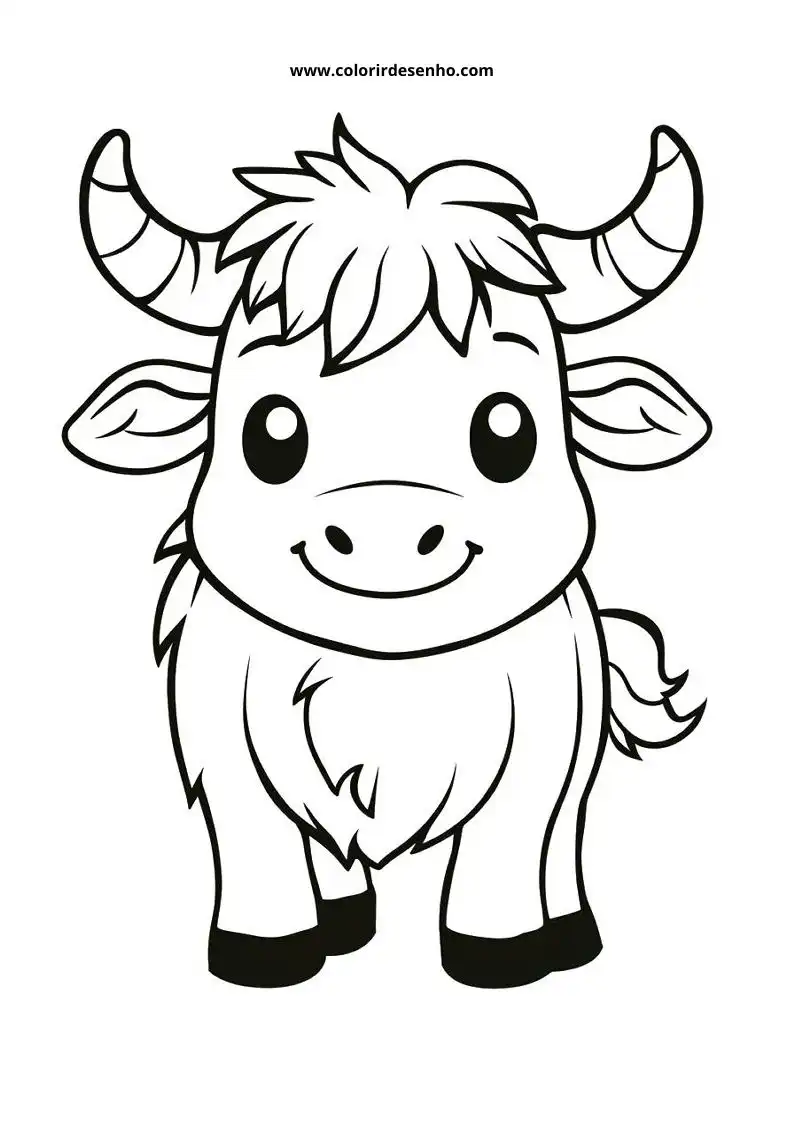 bull standing on grass with small horns smiling face and short hair