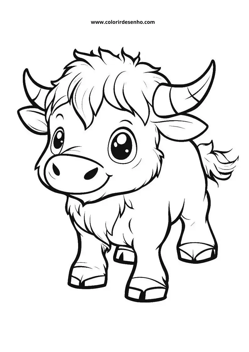 bull standing upright in a playful pose wearing horns and a tail looking directly