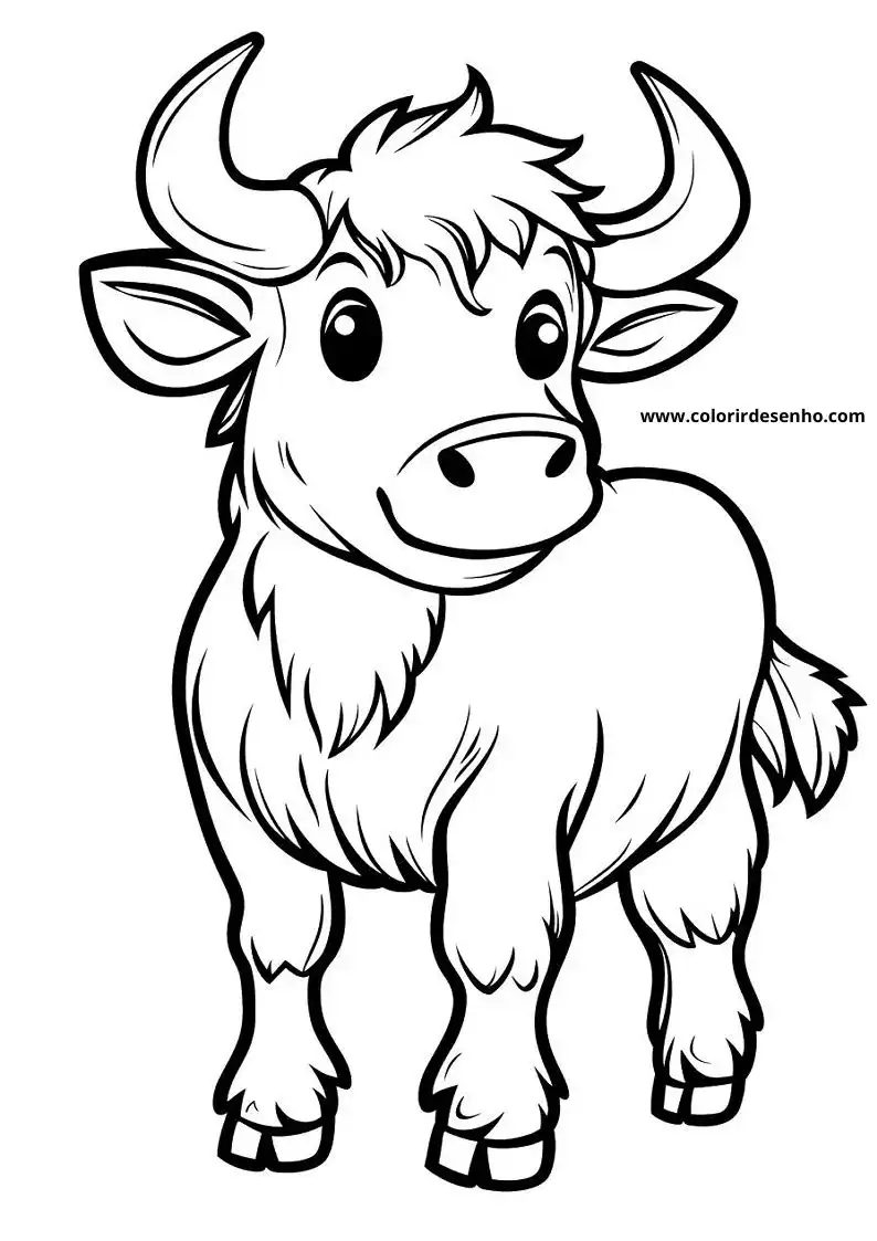 bull standing upright smiling wearing horns and a fluffy mane looking content