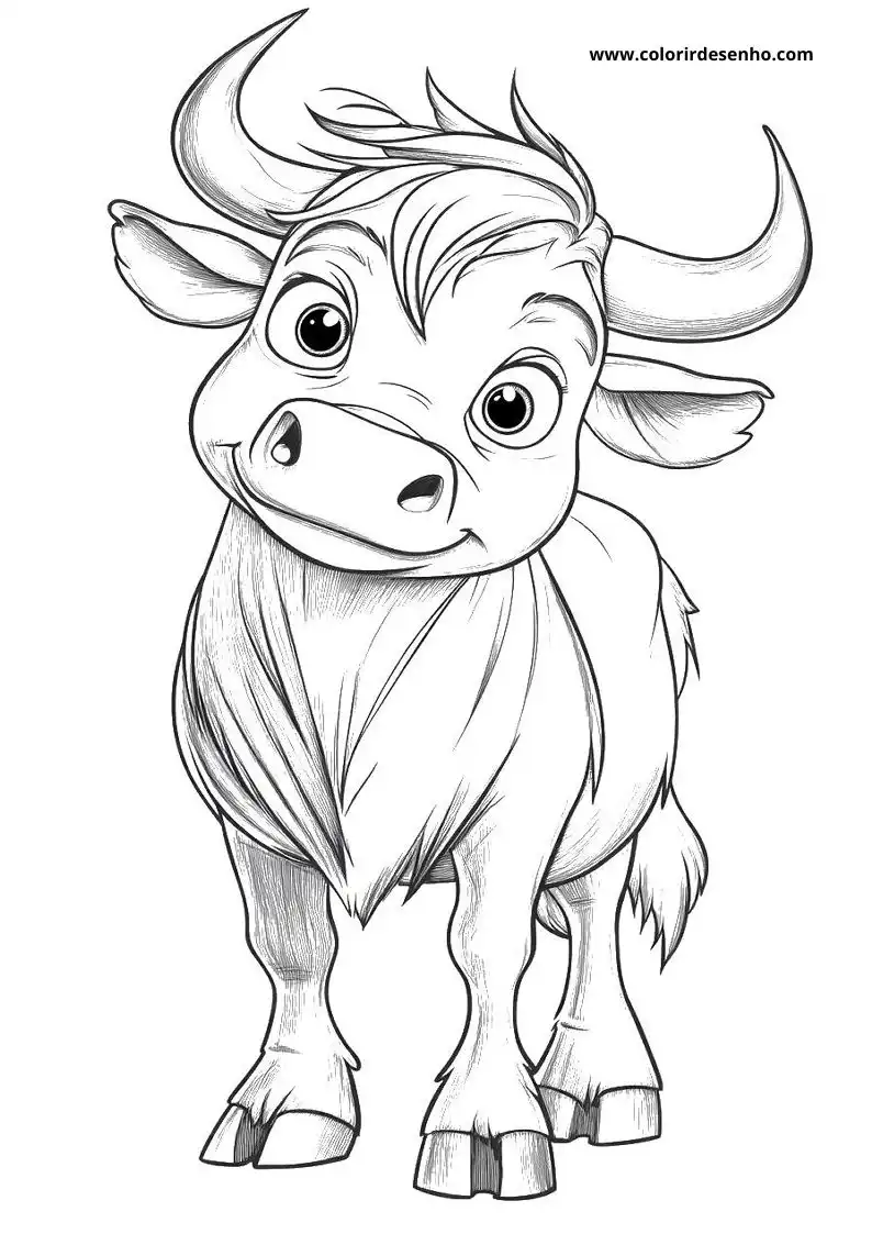 bull standing upright wearing a mane looking alert and curious