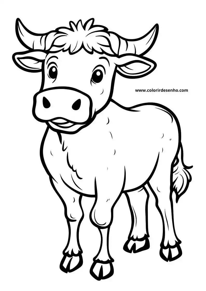 bull standing with big horns looking forward