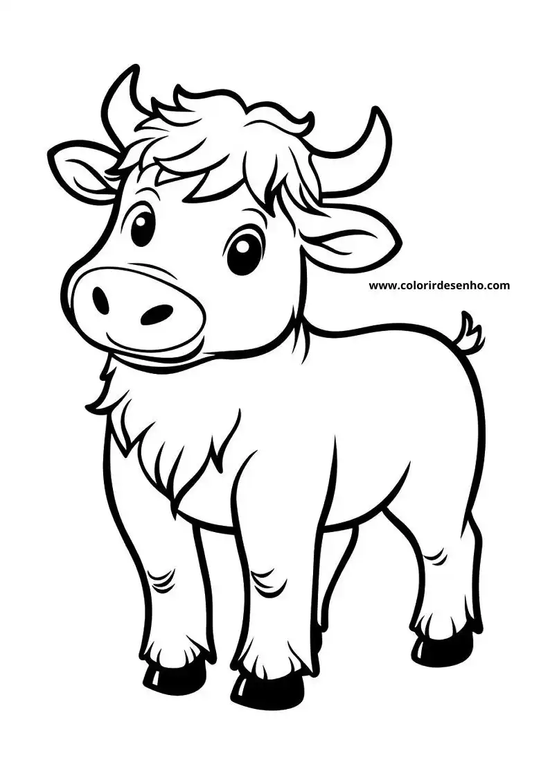 bull standing with short horns and fluffy coat