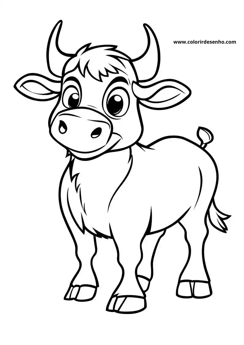 bull standing with small horns and tail smiling black and white