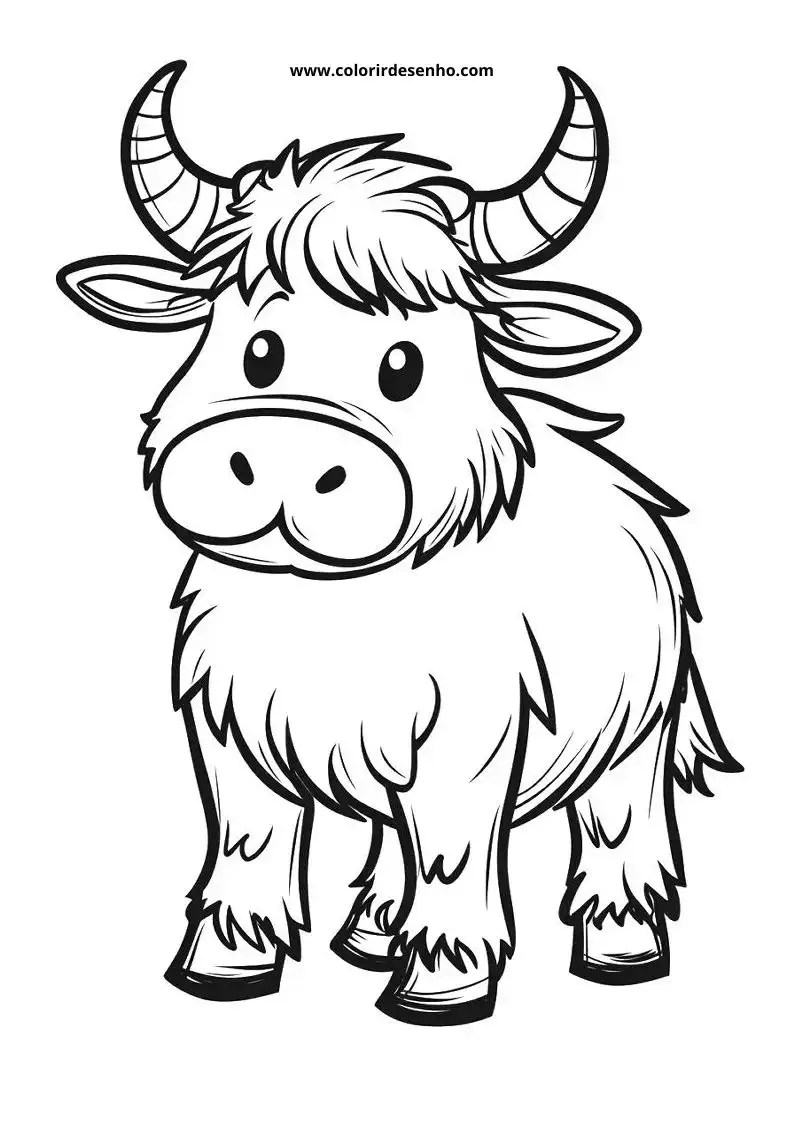 bull with thick fur standing in grass setting