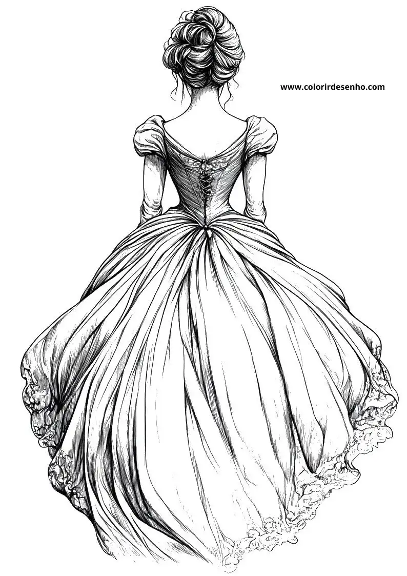 cinderella back view in ball gown
