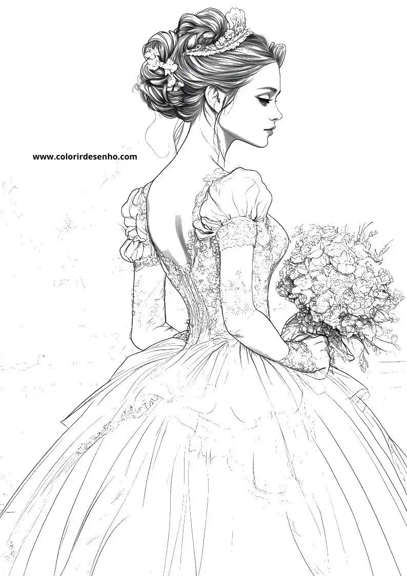 cinderella holding bouquet of flowers in her hand wearing elegant gown and tiara looking