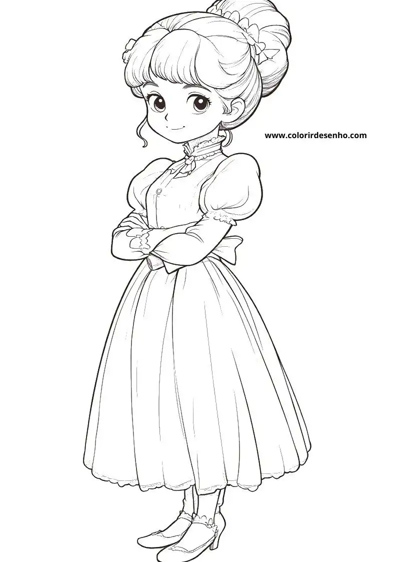 cinderella stands in a simple dress and shoes arms crossed