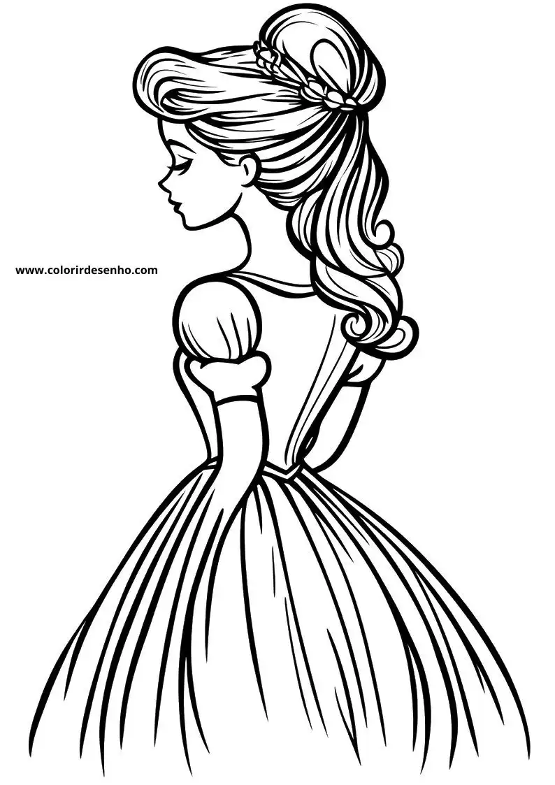 cinderella wearing a ball gown and bow in her hair