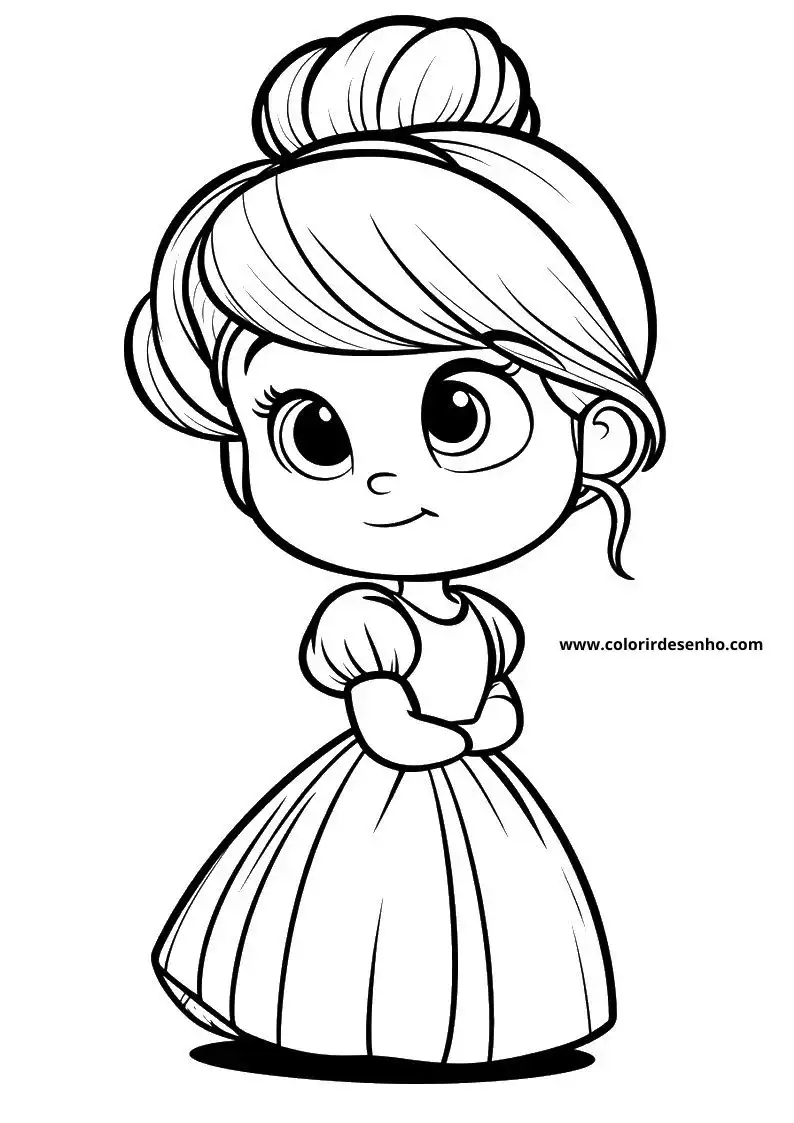 cinderella wearing elegant gown with puffed sleeves standing upright