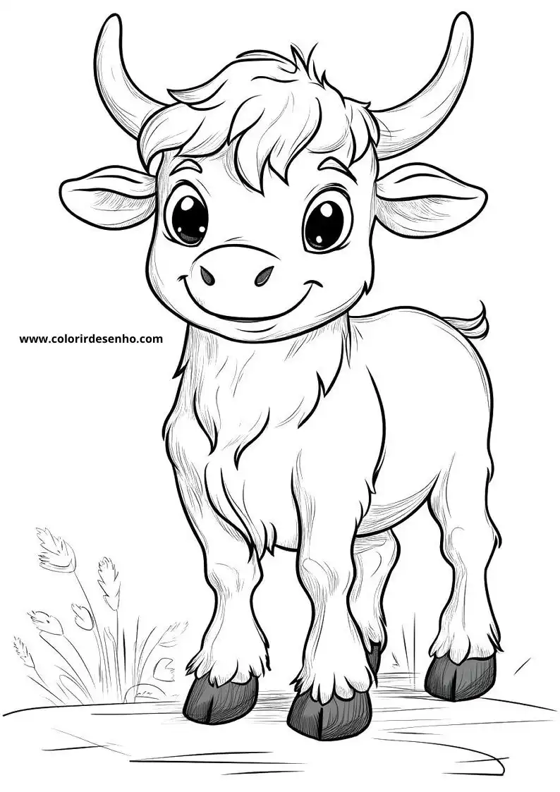 cute bull standing in grass with short horns and fluffy coat