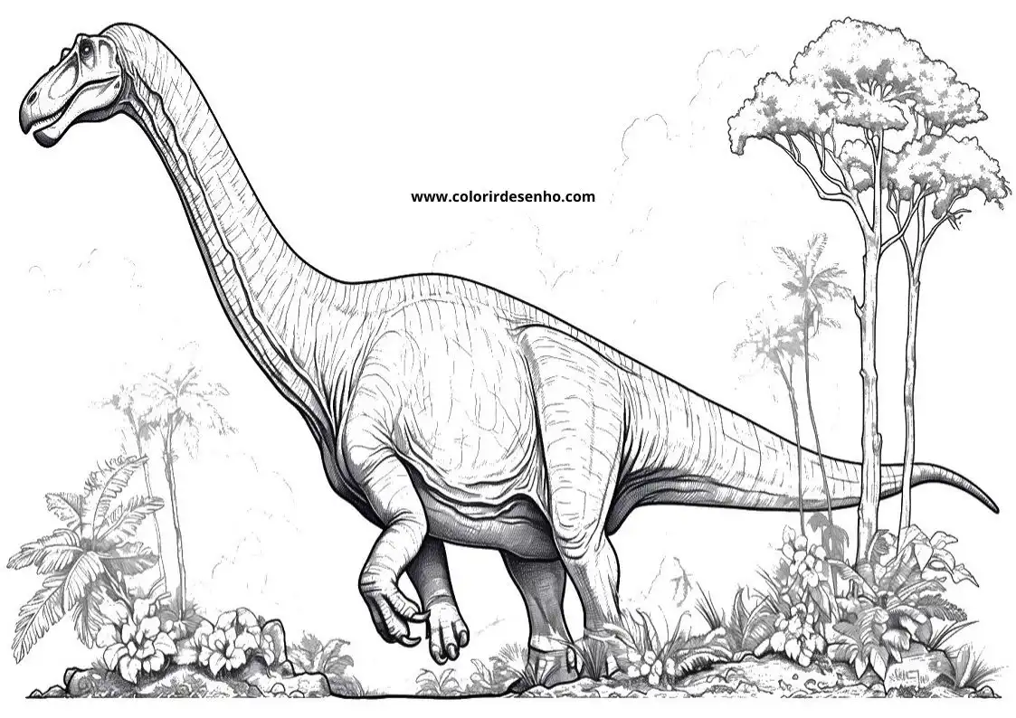 dinosaur standing on rocky terrain with leaves and small trees