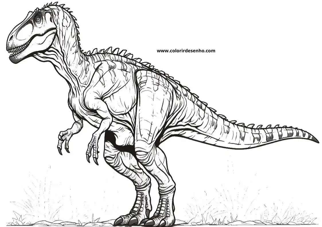 dinosaur standing on two legs in a grassy field