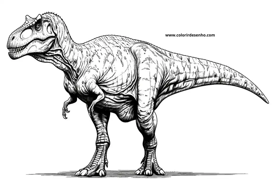dinosaur standing upright in a dynamic pose sharp teeth visible textured skin long tail