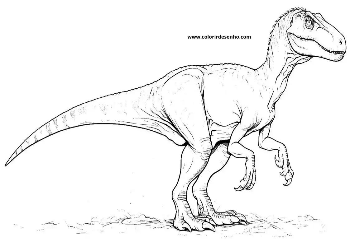 dinosaur standing upright with long tail and spotted skin