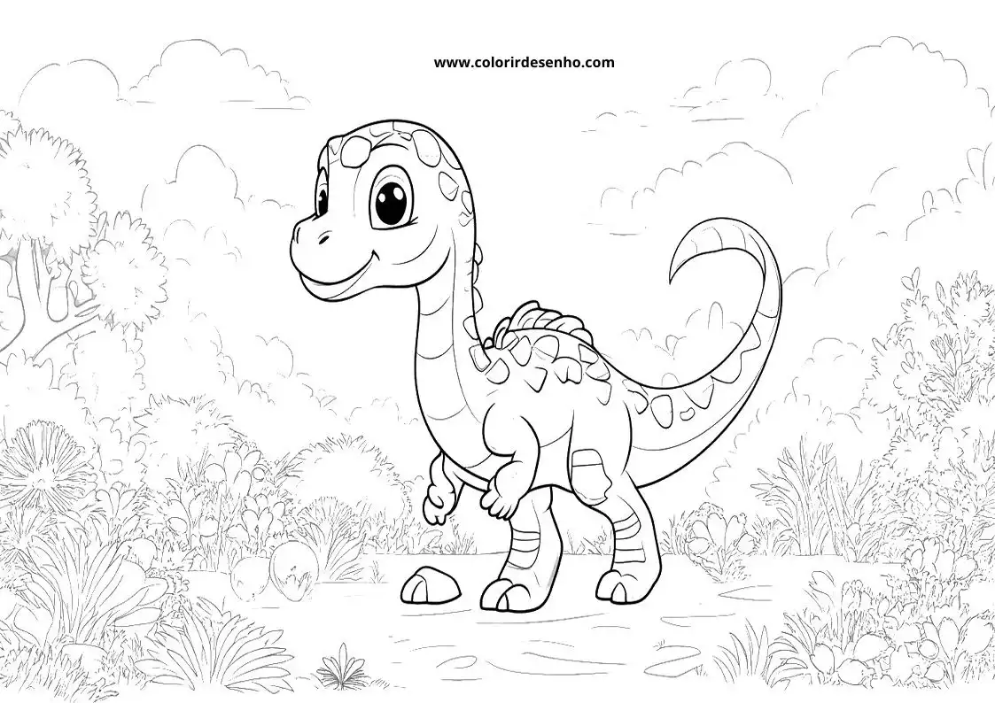dinosaur walking in a prehistoric landscape