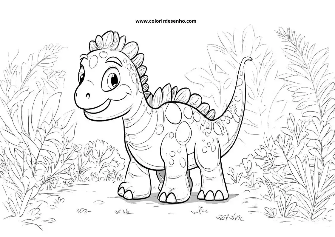 dinosaur with spiky crest standing in jungle setting