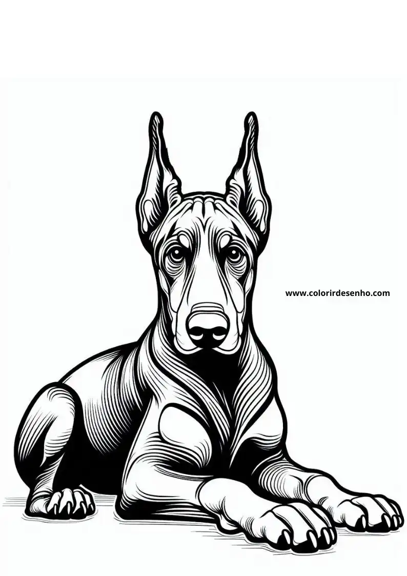 dog and puppy laying down alert expression ears perked up muscular body detailed shading