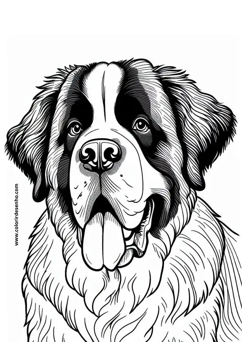 dog and puppy saint bernard dog with long fur large eyes open mouth showing
