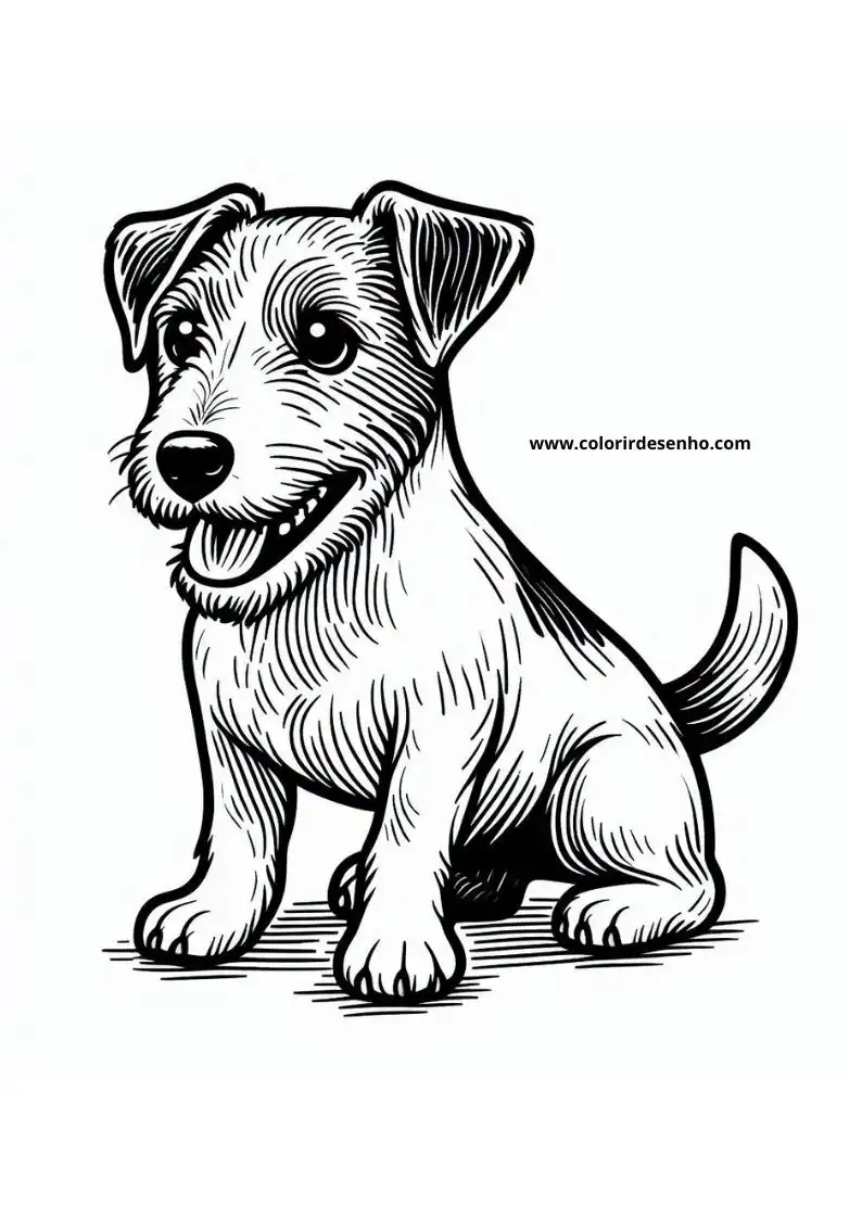dog and puppy sitting happily on a wooden floor