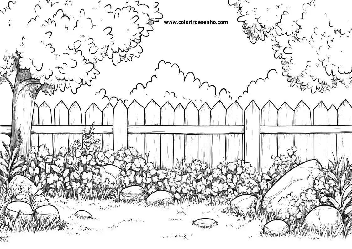 garden flowers and rocks in garden setting