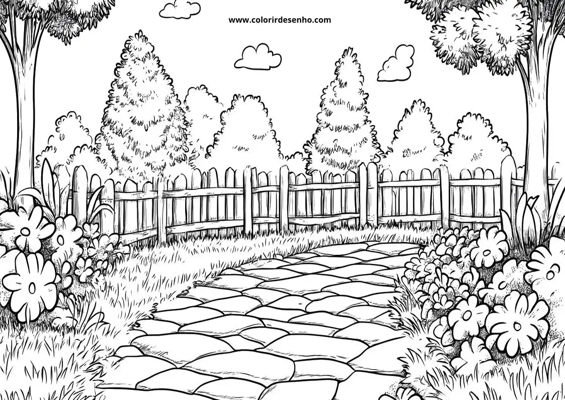 garden path winding through garden filled with flowers and shrubs