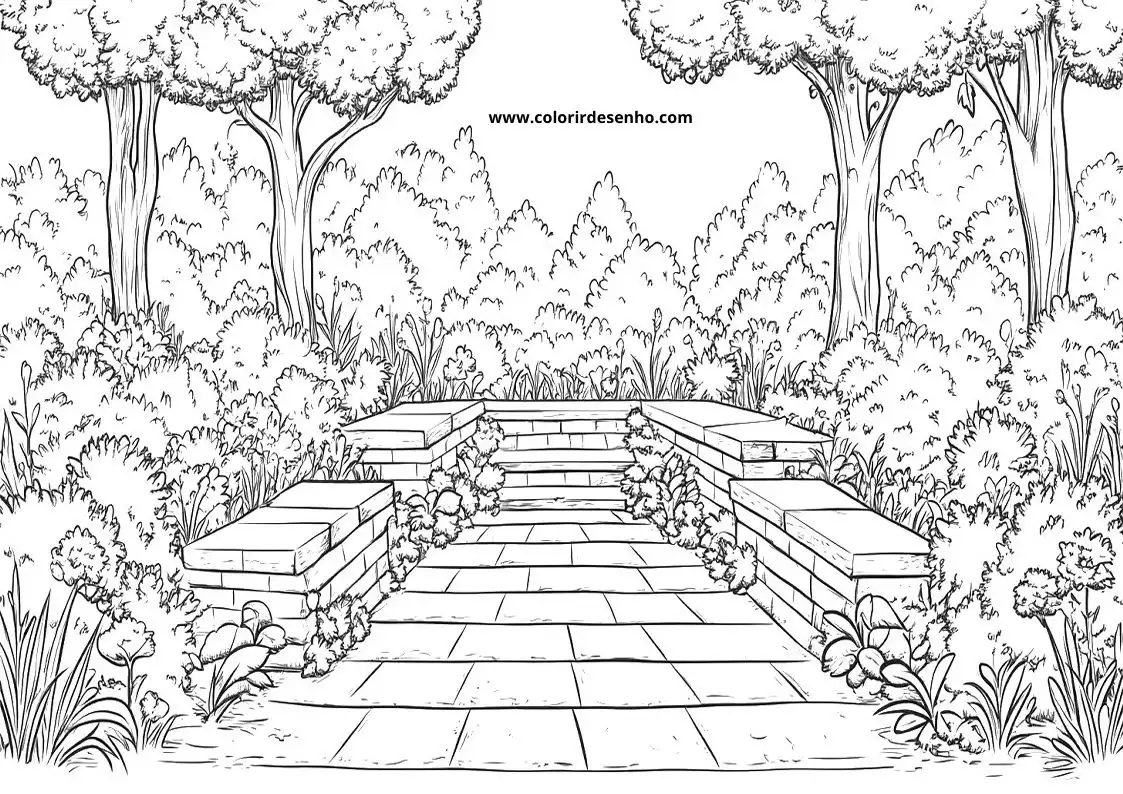 garden pathway leading through garden area